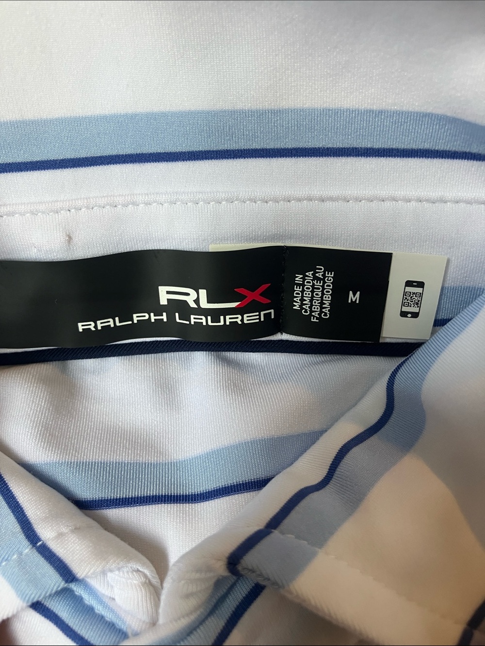 Peter Millar & RLXMen's White Polo Trio with Blue Stripe & Shuttlecock Print - M - Picture 3 of 7